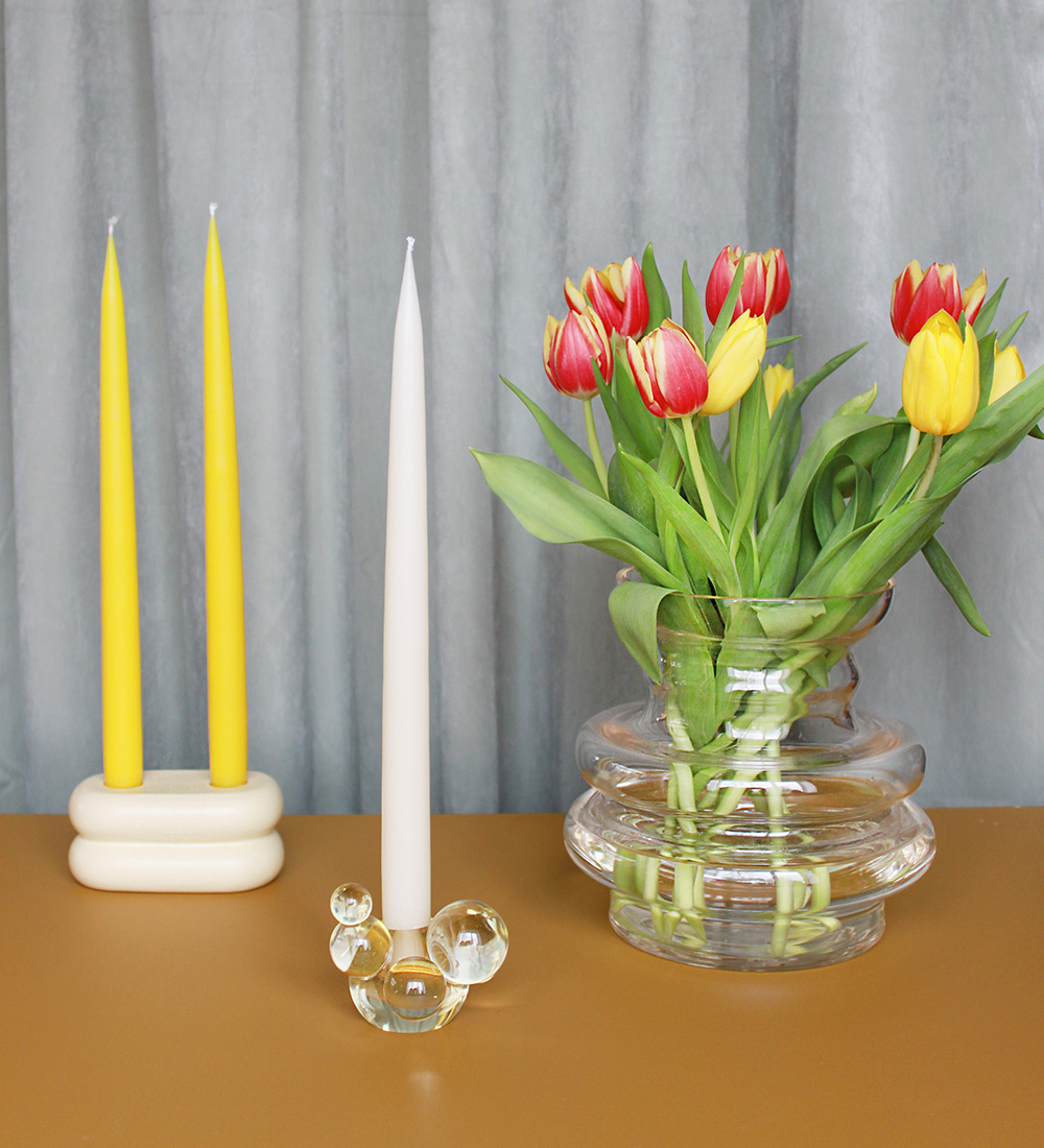 

Curve vase- Repeat Lysestage og Bubble lysestage g